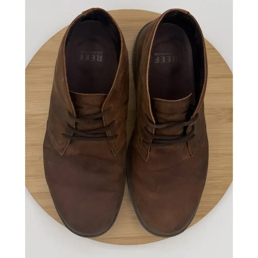 REEF Leucadian Brown Leather Chukka Boots Shoes Men’s Size 10.5